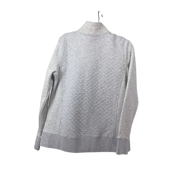 L.L. Bean Womens Quilted Full Zip Sweatshirt Jacket Long Sleeve Gray SZ M 508104 - Picture 4 of 7